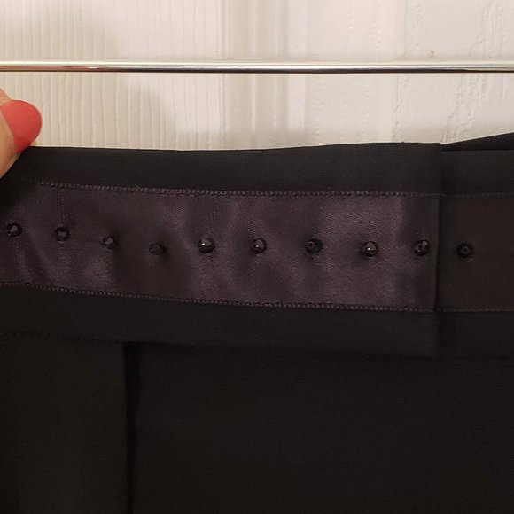 NWOT Theory Tuxedo Pants Studs Rhinestones Black - Picture 2 of 8